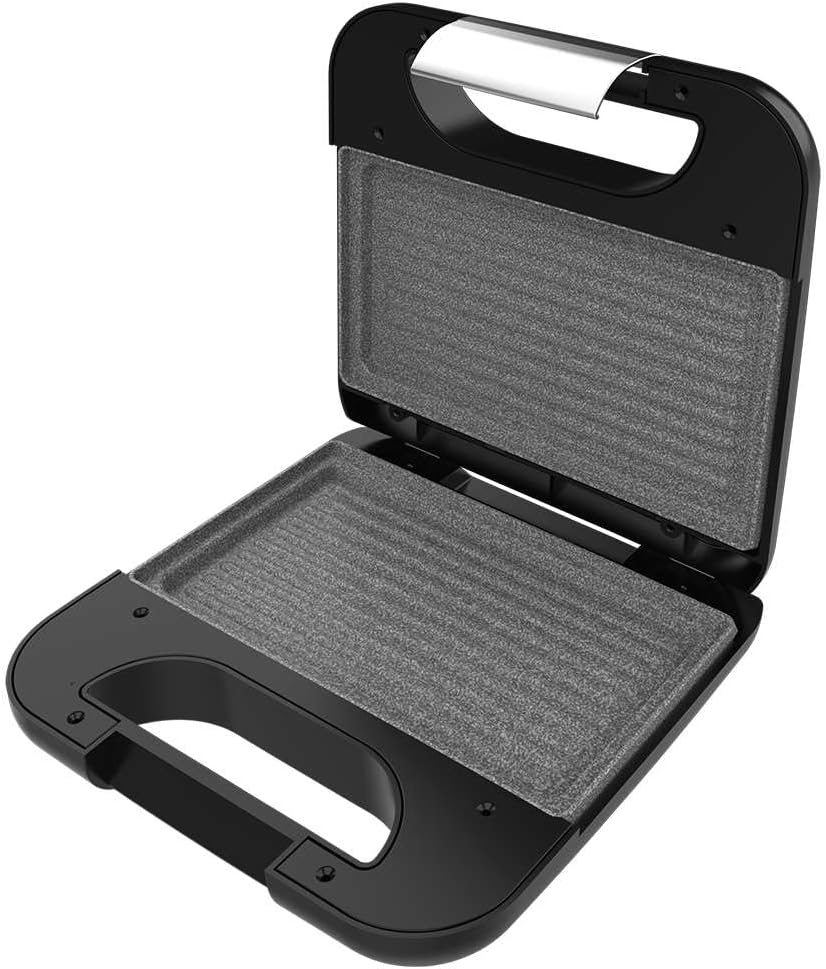 Cecotec - Rock'nToast Grill+ - inox, 800W, revêtement pierre, sans PFOA