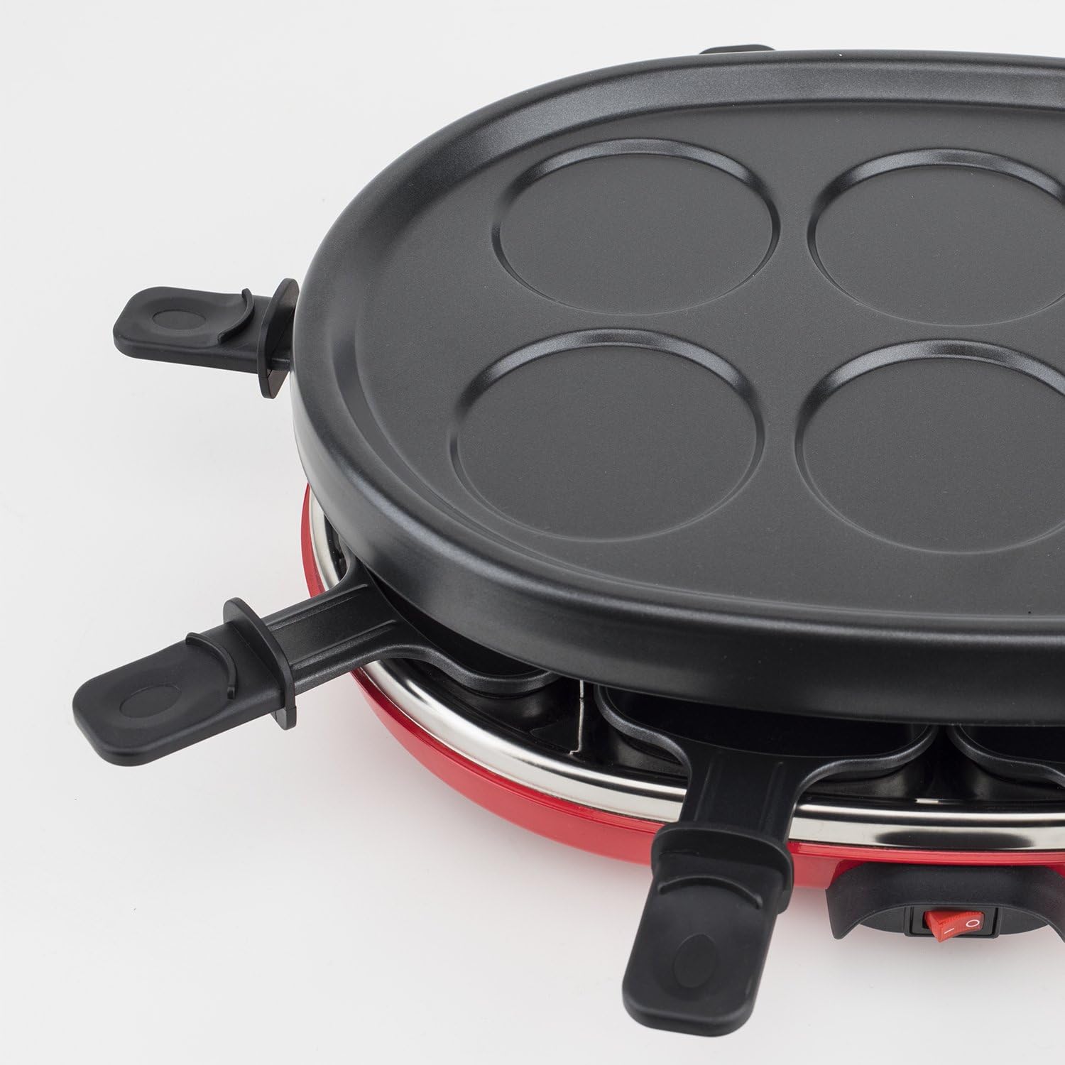 H.Koenig - Raclette multifonction 8p - pierre naturelle - grill, mini crêpes, 8 poêlons antiadhésifs - RP412