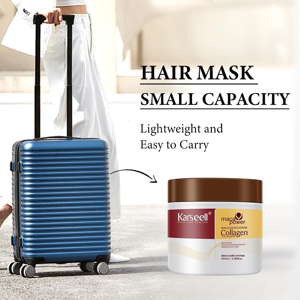 Karseell - Masque cheveux Collagen 100ml - réparation profonde, huile d'argan