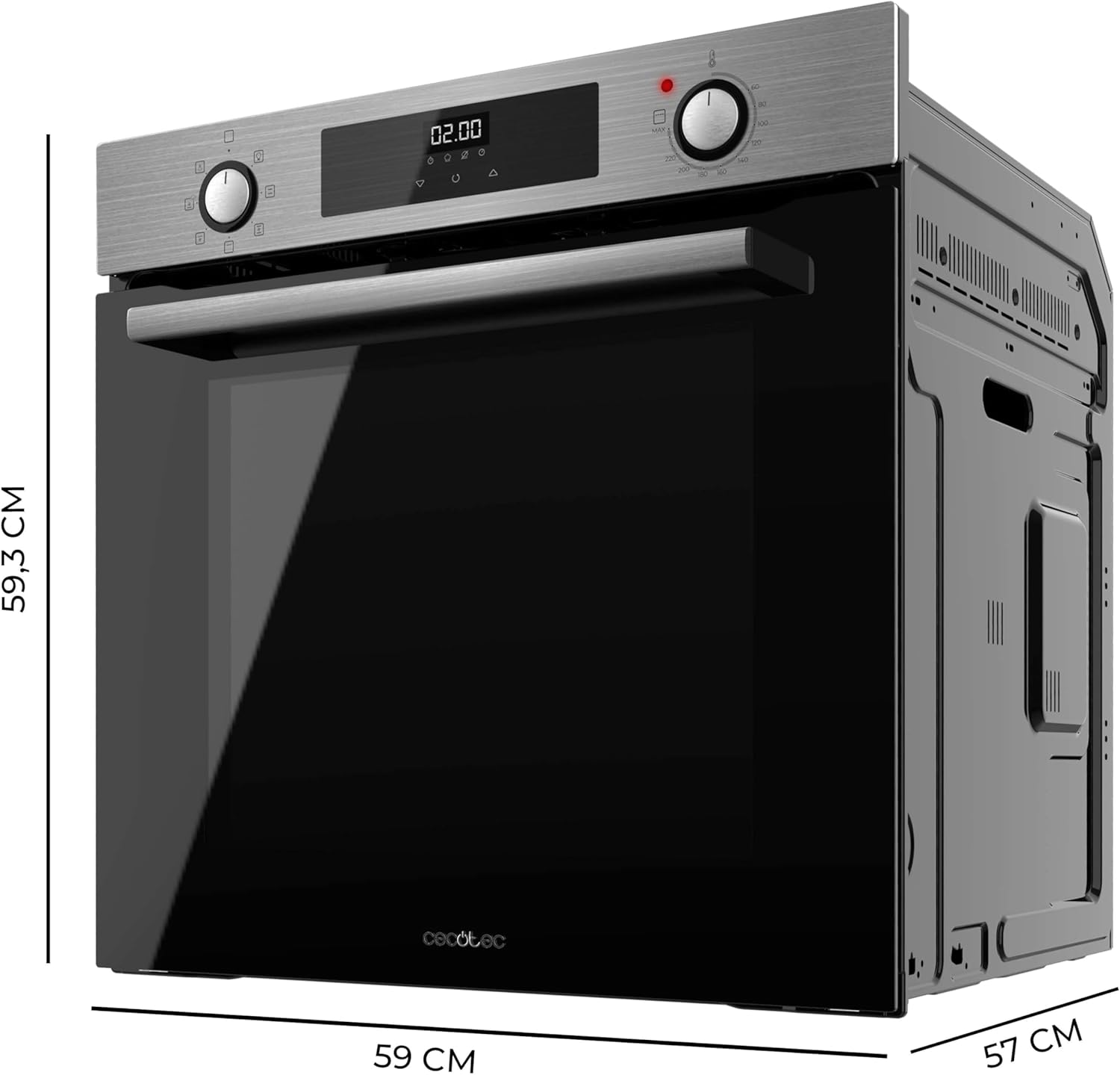 Cecotec - Bolero Hexa, 60cm, inox, 72L, 2800W, 7 fonctions, M226000
