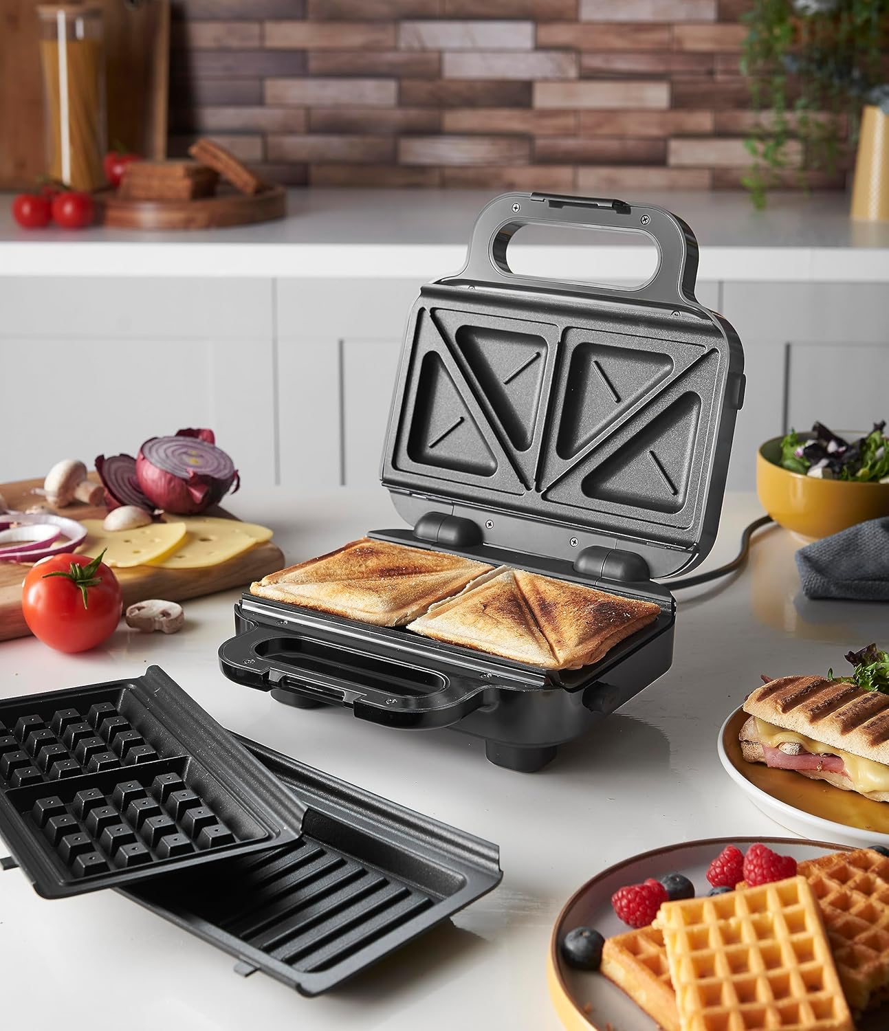 Russell Hobbs – Croque-Monsieur 3en1, plaques antiadhésives, extra profondes, 26810-56