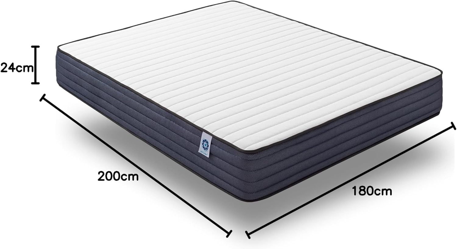 NATURALEX - PerfectSleep - 180x200 cm - mémoire de forme, latex, mi-ferme, 7 zones, été/hiver, respirant, 24 cm