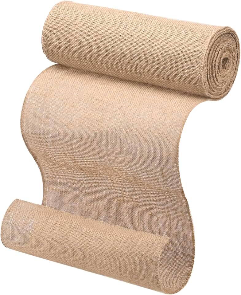 Nappe en jute - 30x1000 cm - bords cousus, coton et lin, découpable