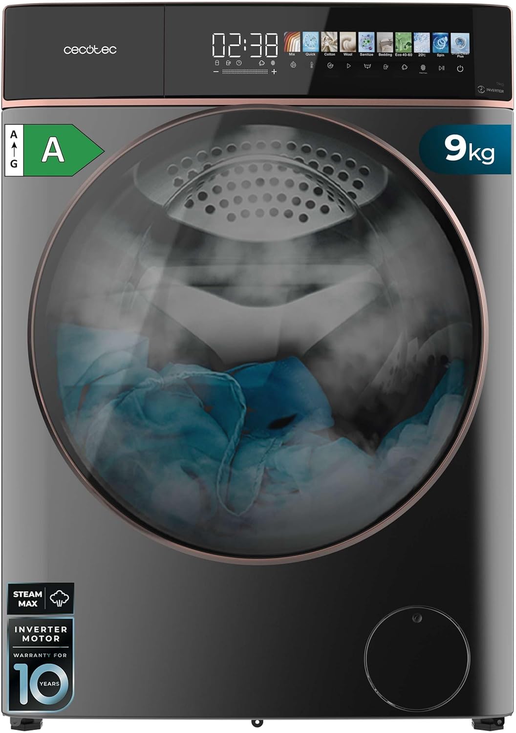 Cecotec - Bolero DressCode 9900 - 9kg, 1400 tr/min, écran 10,3