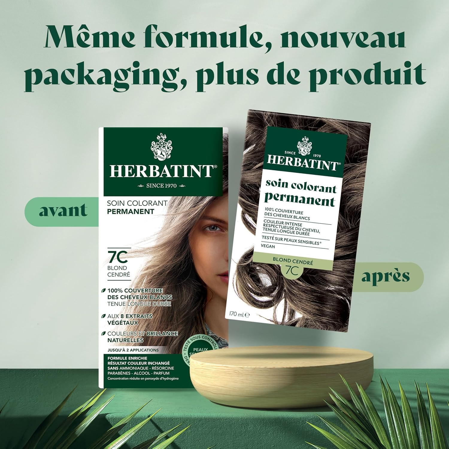 Herbatint - Soin Colorant 170ml - Blond Cendré, sans ammoniaque, 7C