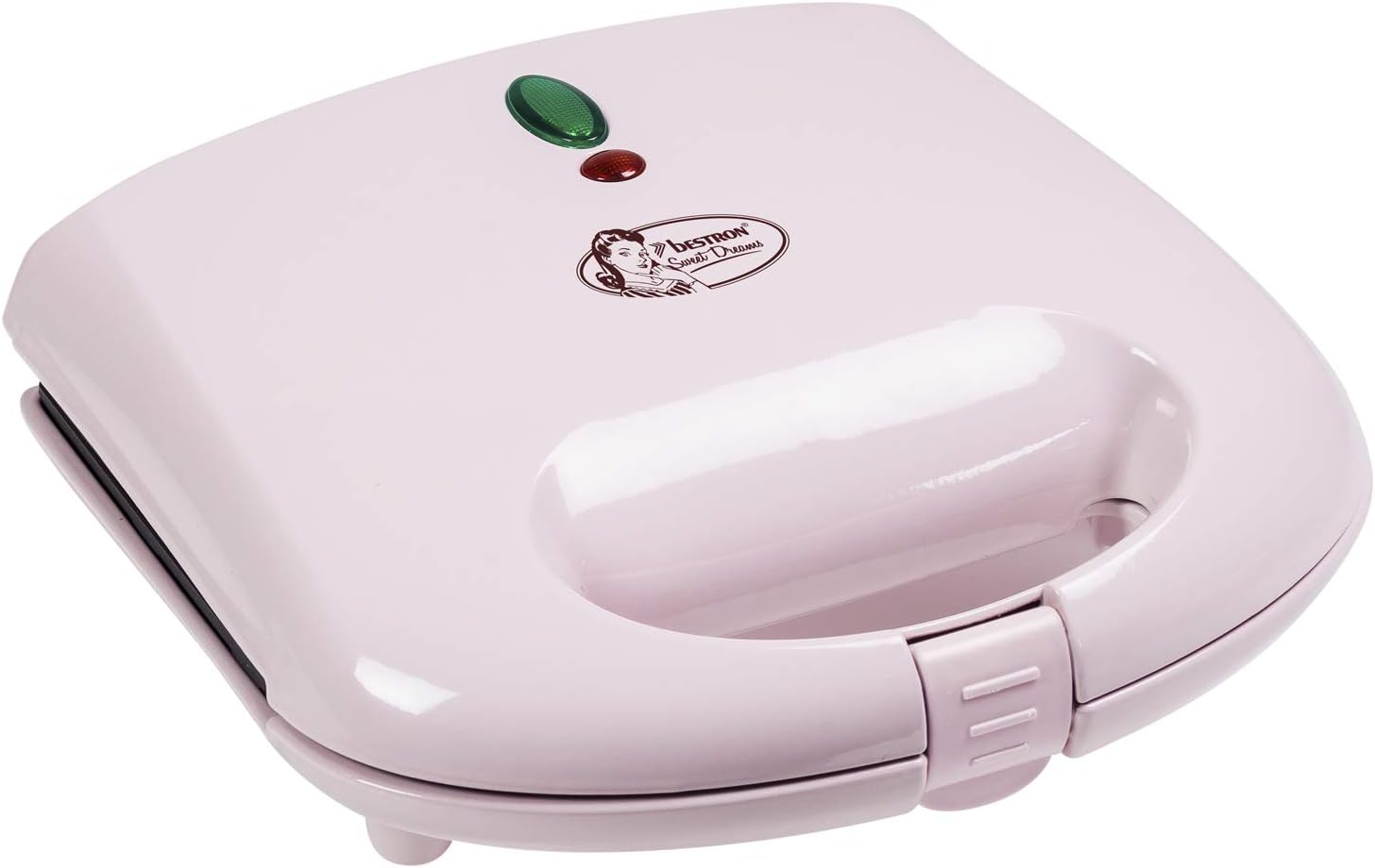 Bestron - Gaufrier rétro, 700W, antiadhésif, rose, gaufres Bruxelles