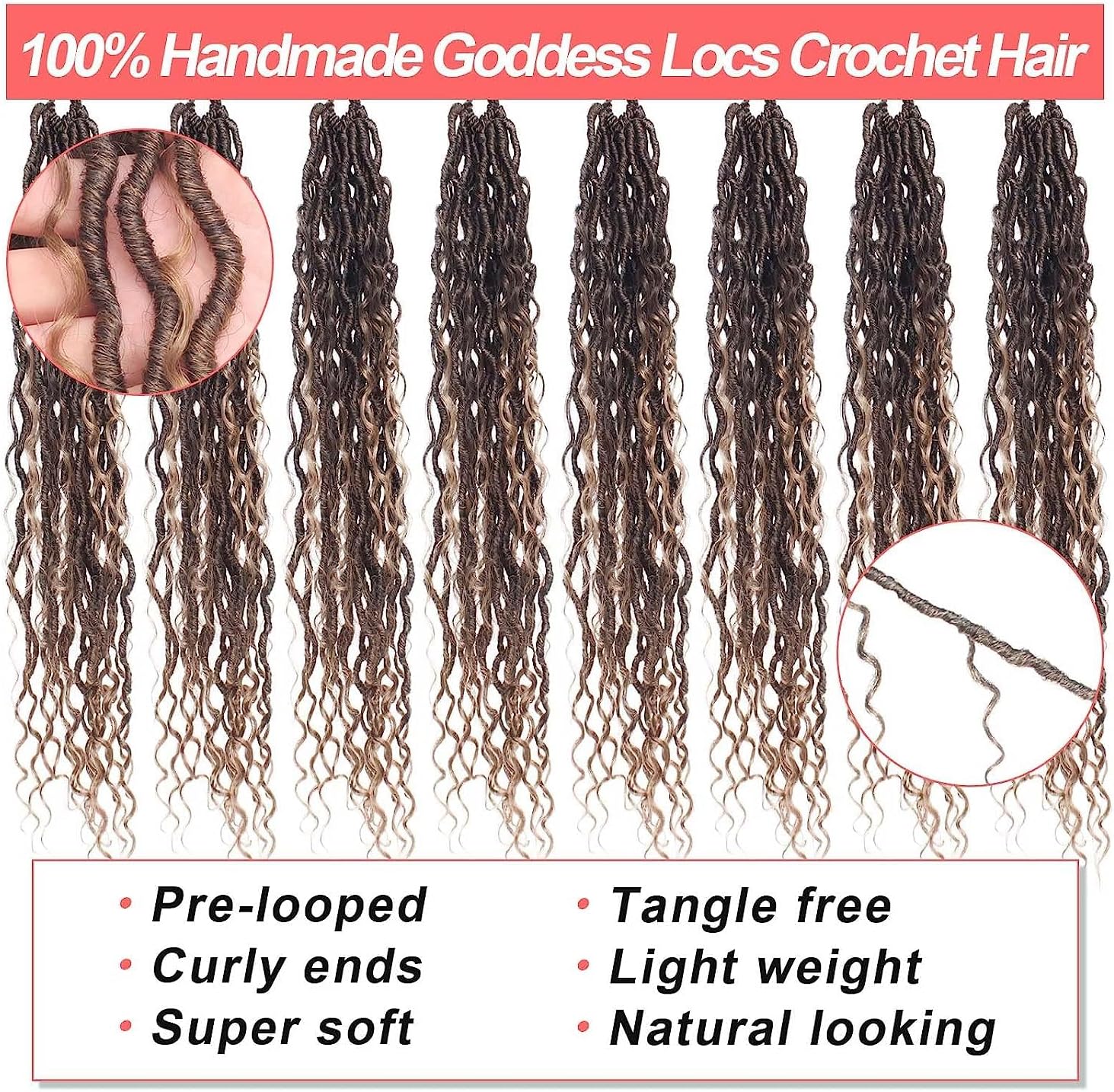 Xtrend - River Goddess - 24 pouces, 8 paquets, mèches bouclées, T27#