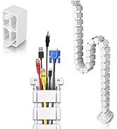 avec composants en plastique blanc : un support rectangulaire pour les câbles, une colonne vertébrale flexible pour le routage des câbles et une structure en forme de boîte avec des compartiments. Différents câbles et connecteurs sont visibles dans le support.