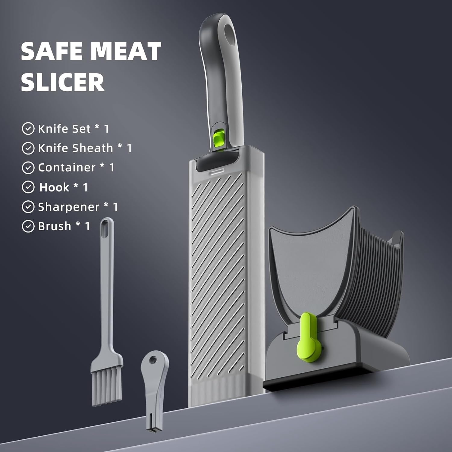 Trancheuse à viande manuelle - épaisseur réglable 2/4 mm - accessoires inclus