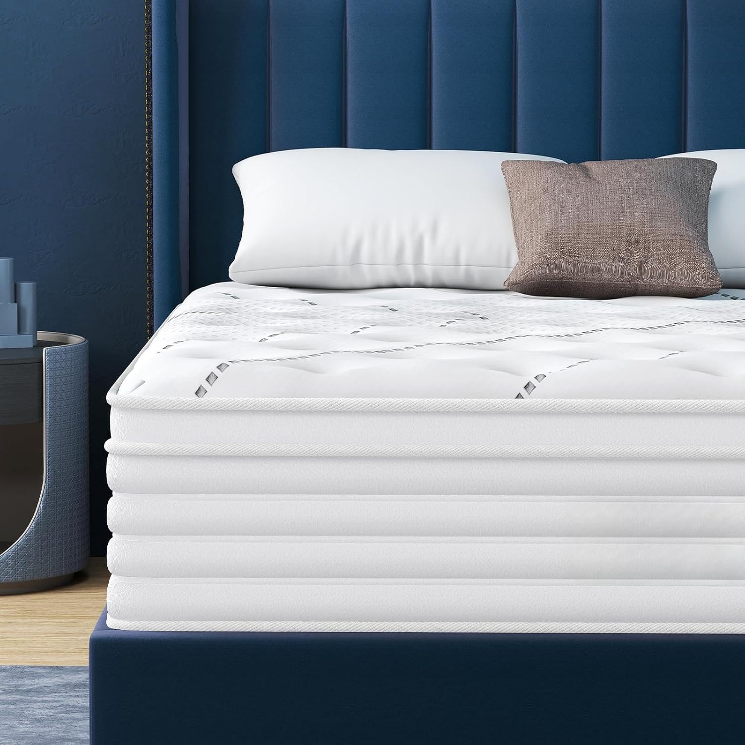 Matelas - 7 zones, 180x200x28cm, ressorts ensachés, fermeté moyenne