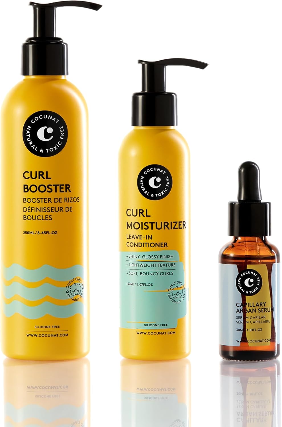 COCUNAT - Boucles Lumineuses - 250ml+150ml+30ml - hydrate, nourrit, élimine les frisottis