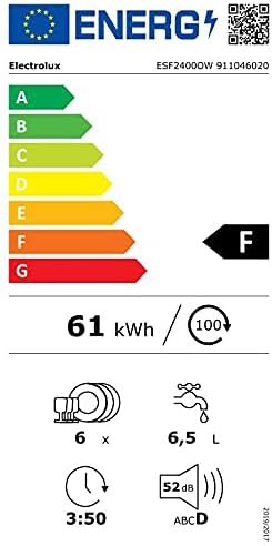Electrolux - Lave-vaisselle compact, blanc, 6 couverts - ESF2400OW