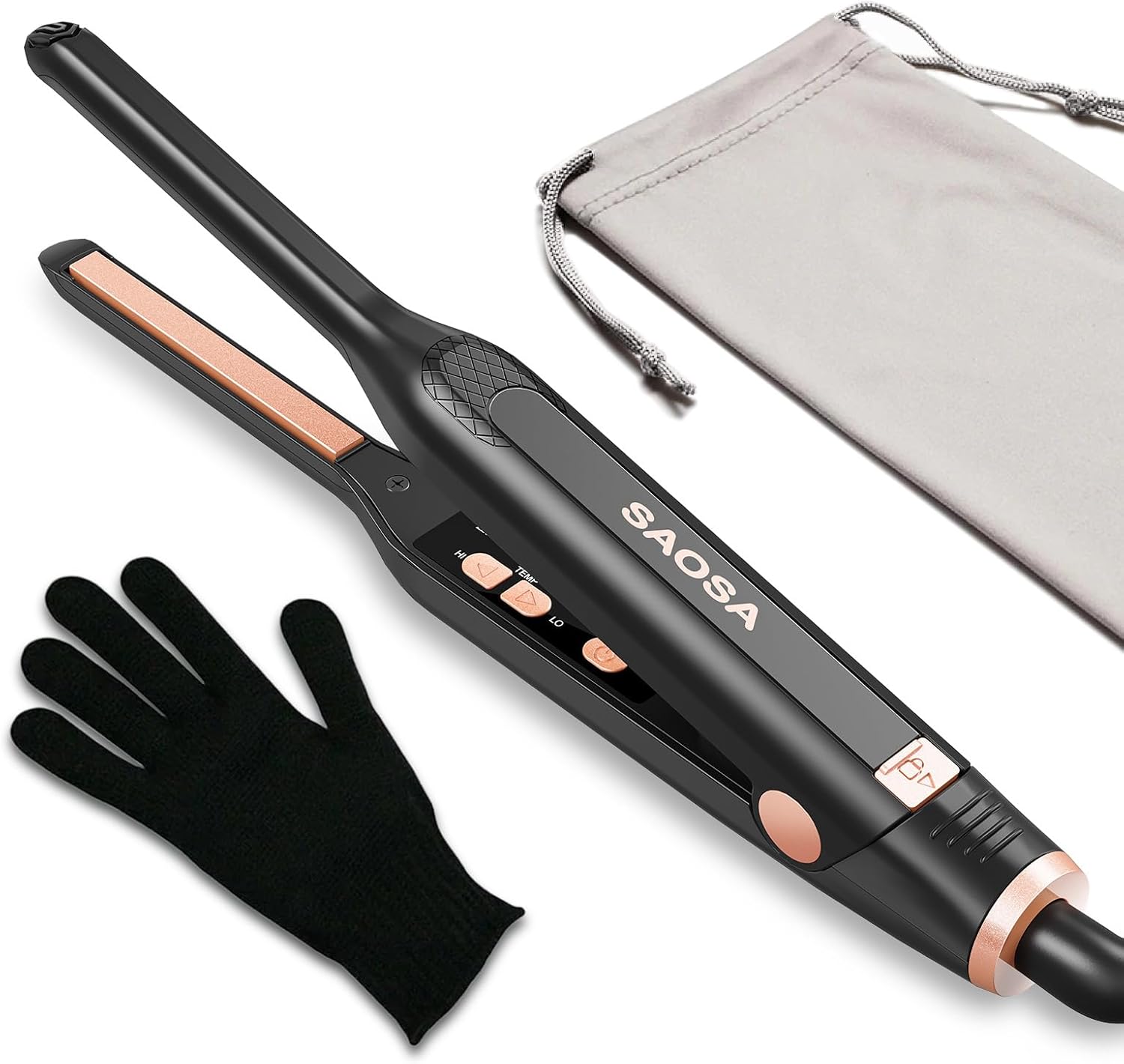 SAOSA - Mini Lisseur 2-en-1 - Compact - Céramique, 90°C-210°C, double tension