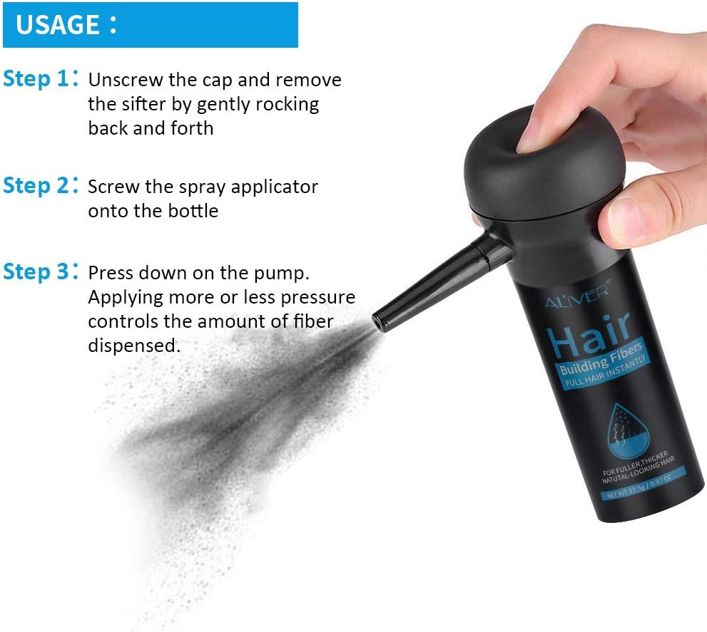 Fibres capillaires - spray applicateur -  poudre pro - brun moyen, correcteur perte cheveux