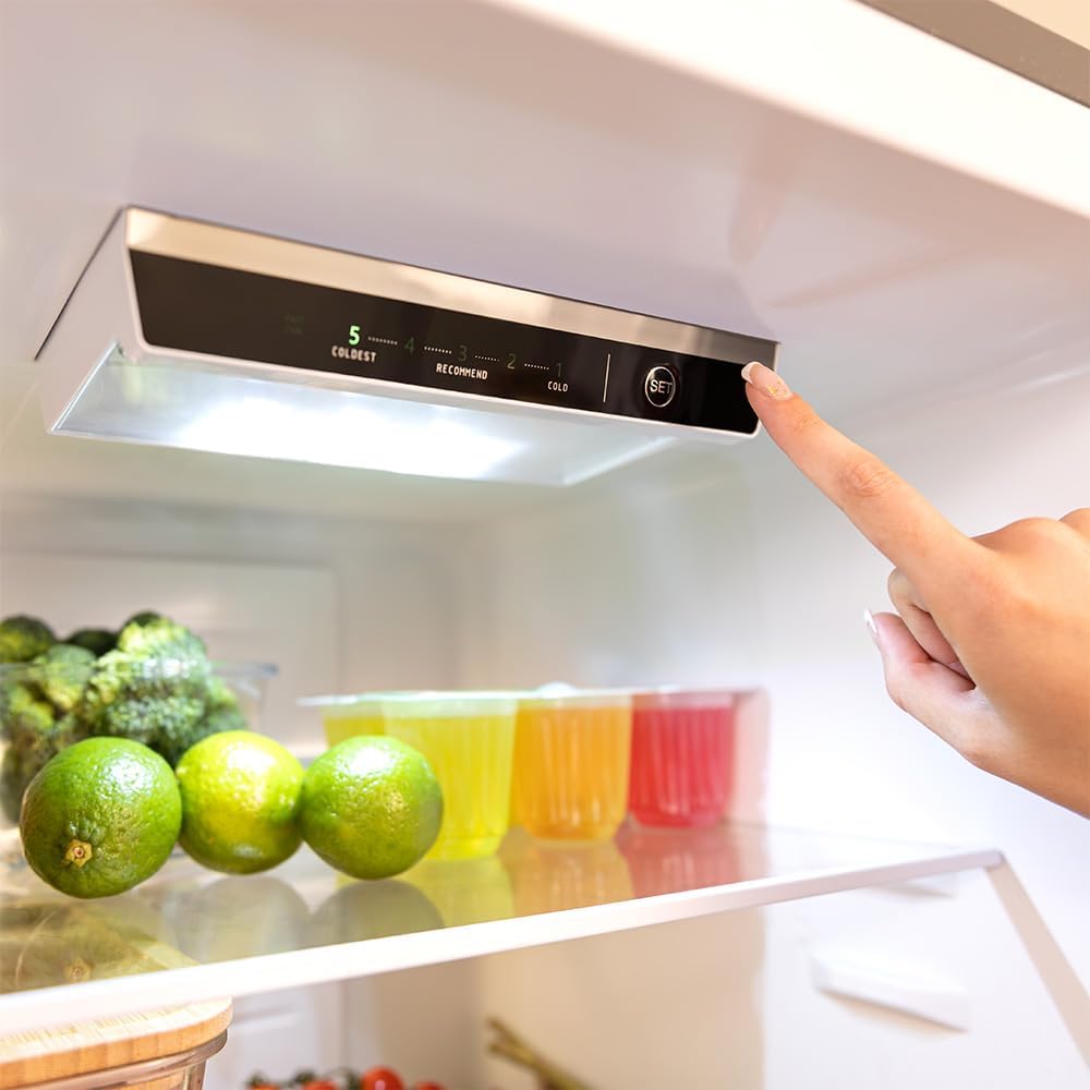 Cecotec - Bolero CoolMarket Combi 250 - 250L, No Frost, distributeur eau, porte réversible, LED, classe D, WD Black Glas