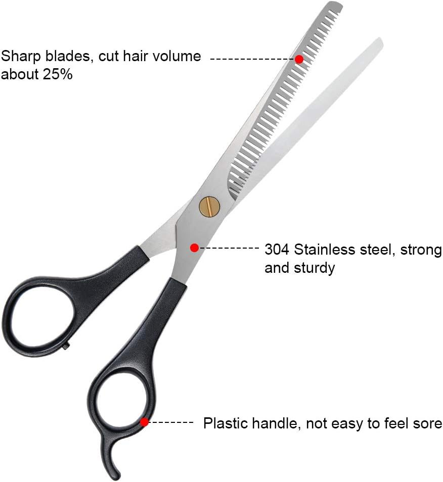 URAQT - Ciseaux de coiffure professionnel - 17,2cm - acier inox, peigne inclus