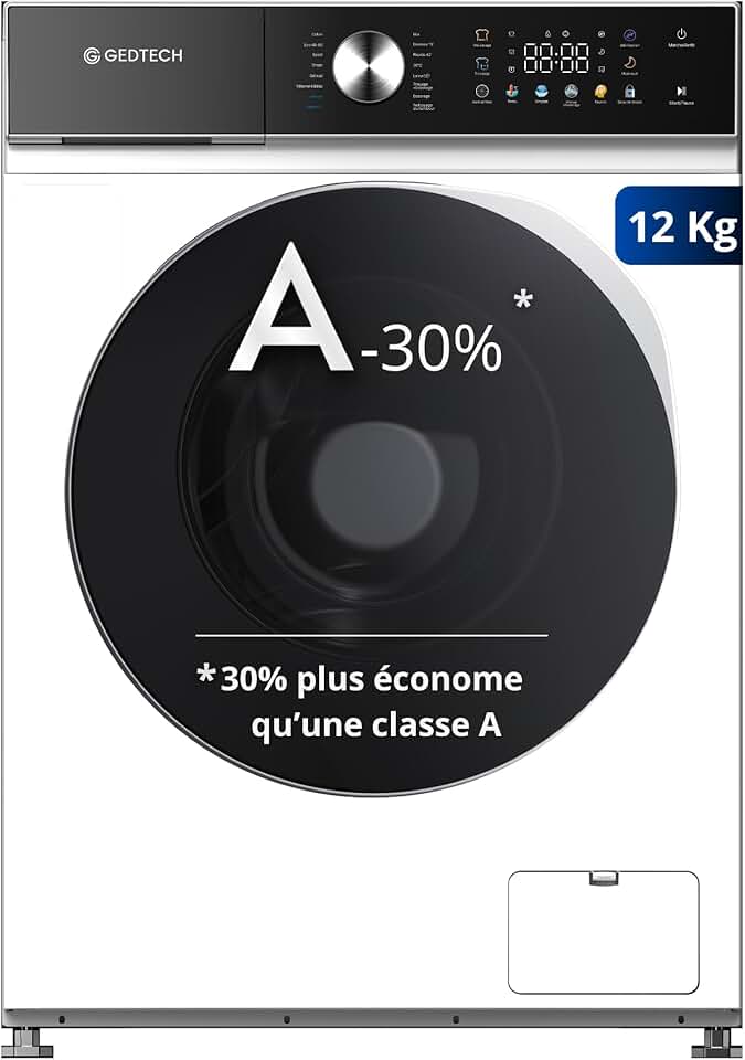 GEDTECH - lave-linge frontal 12kg, 1400tr/mn, LED, 