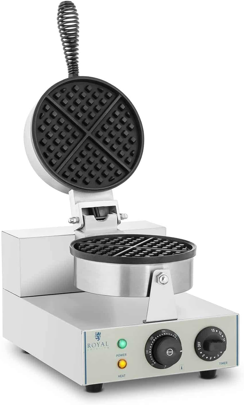 Royal Catering - gaufrier rond, 43x25x56cm, 1300W, minuterie, RCWM-1300-R