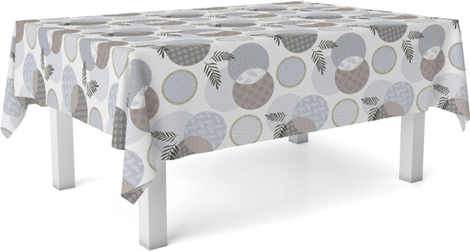 Nappe en toile cirée - rectangulaire 300x140cm - anti-taches, imperméable, facile d'entretien, blanc