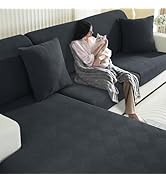 YSTELLAA Housse Coussin Canapé Extensible, Housse Assise Canapé Antidérapante, Universelle Housse...