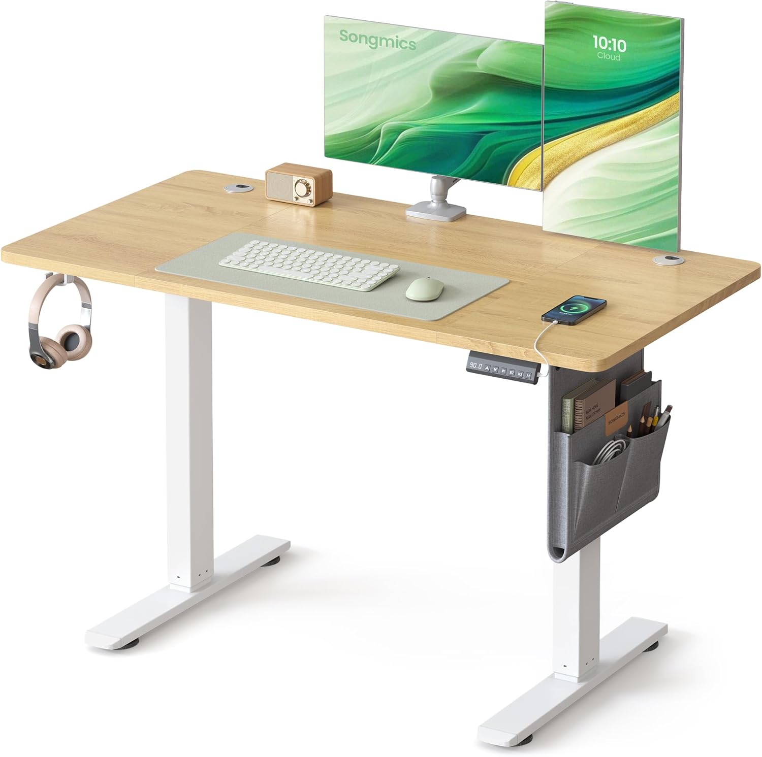 SONGMICS - bureau électrique - 120x60 cm - réglable, mémoire 4 hauteurs LSD132YA01