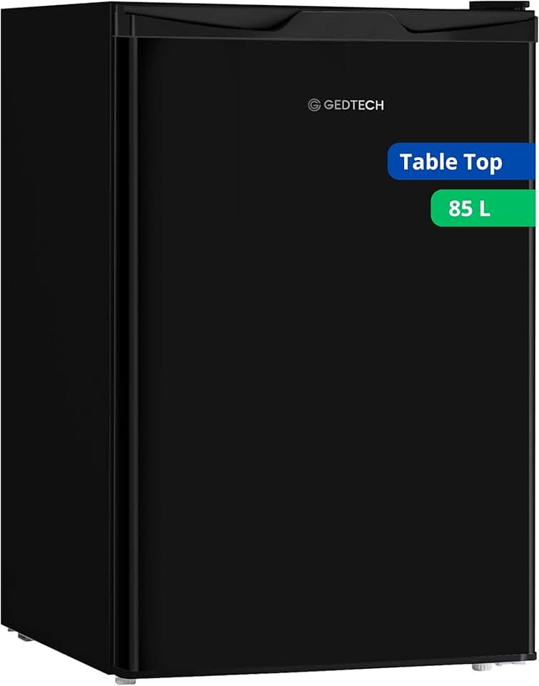 GEDTECH - réfrigérateur 85L, compartiment congélation, classe E, GTOP93BL