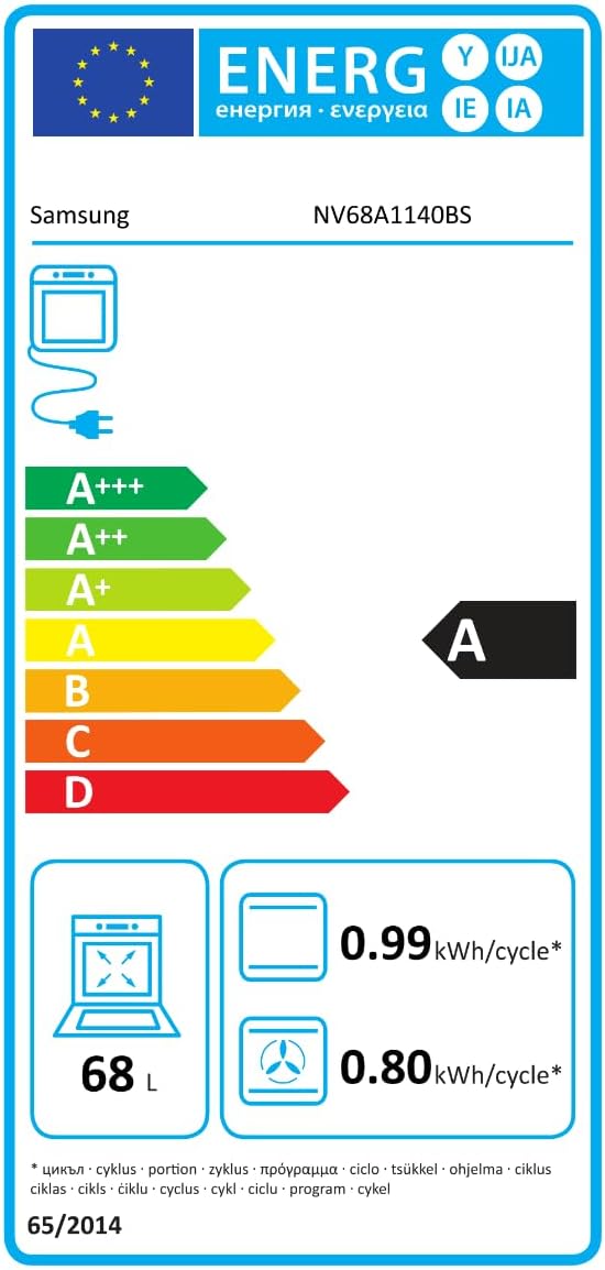 Samsung - four encastrable série NV68A - 60 cm - pyrolyse, multifonction - NV68A1140BS