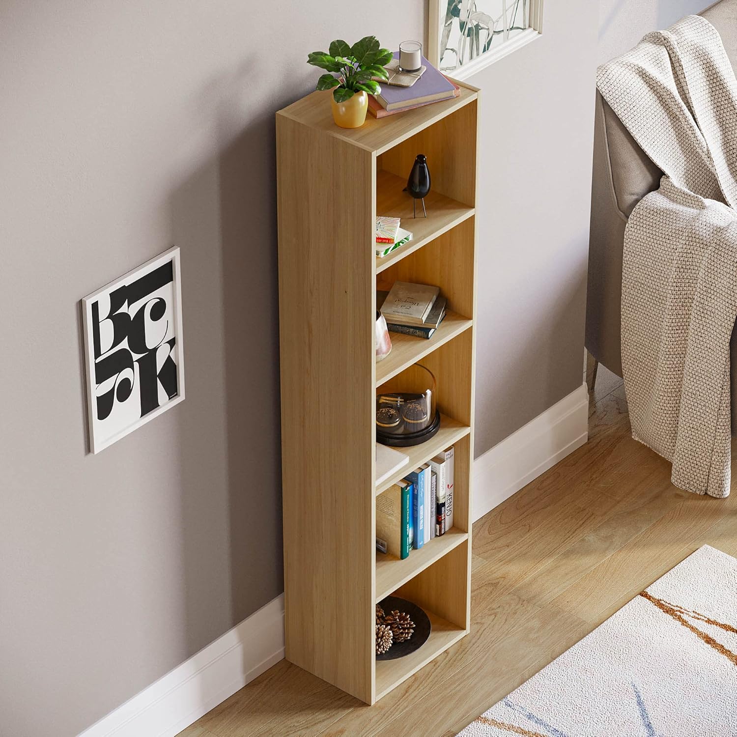 Vida Designs - Oxford Cube - 5 étagères en bois chêne, compacte