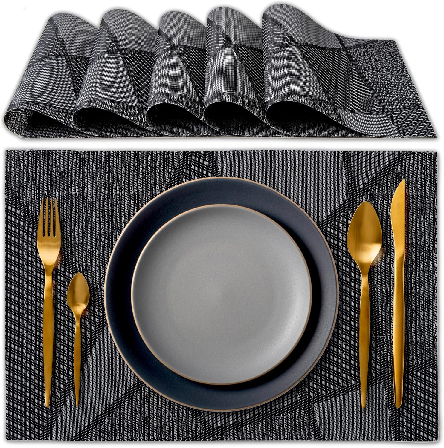 IPEA - sets de table - 45x30cm - lavable, antidérapant, résistant chaleur