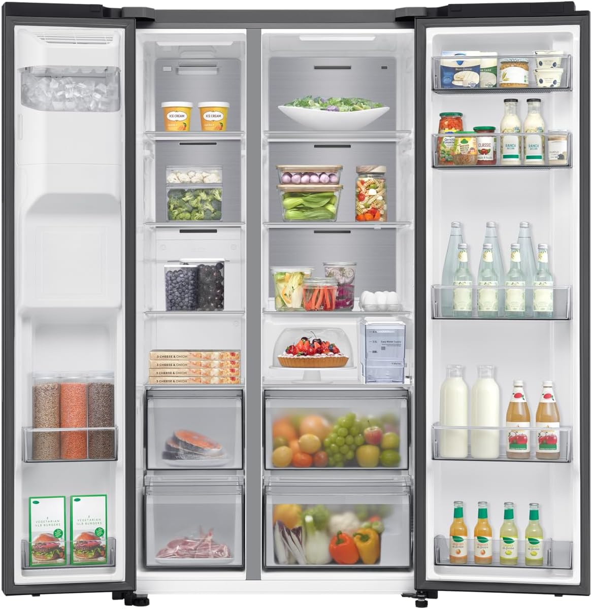 Samsung - Réfrigérateur côte à côte - 91,2x178,4x72,6 cm - Distributeur eau/glaçons, Wifi, No Frost, 635 L - RS70F65KEF/