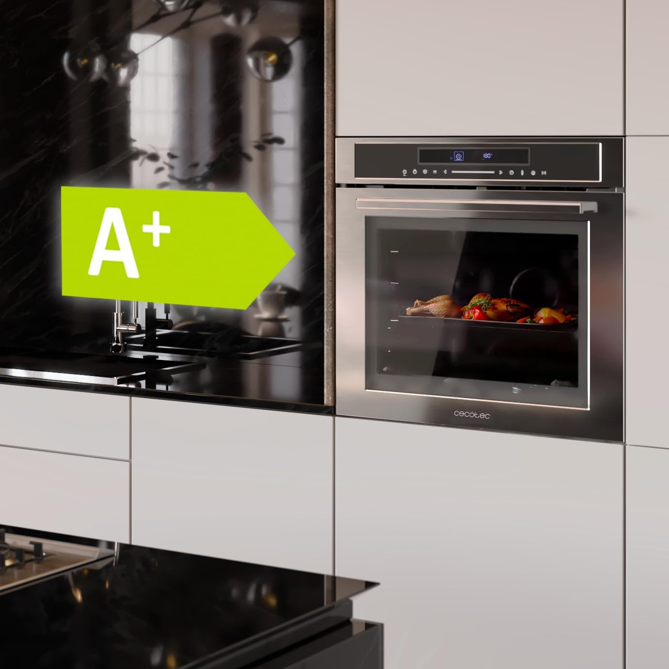 Cecotec - four encastrable 60cm, 72L, 2900W, 12 fonctions, SM406000