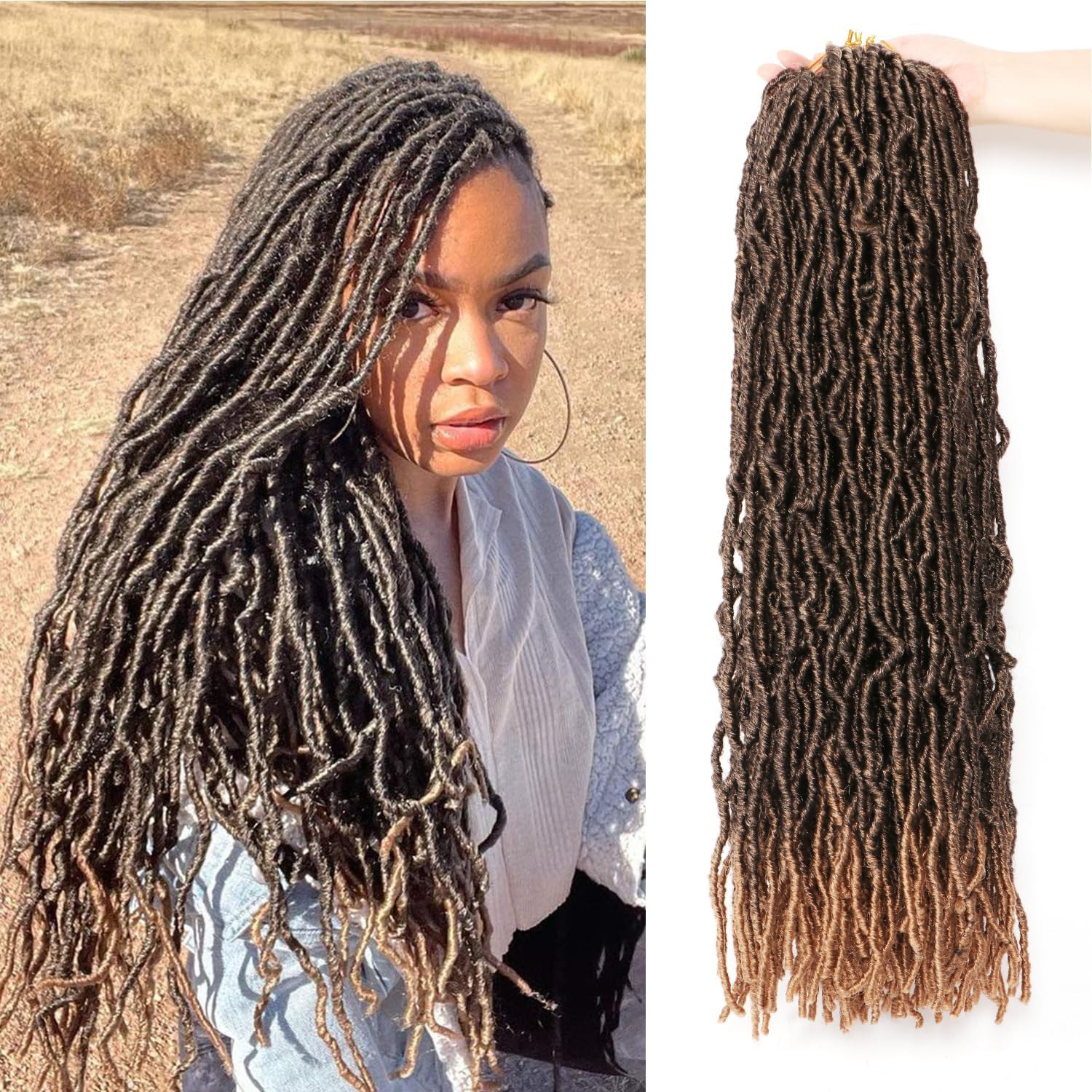 Faux Locks - mèches crochet tressage 60,9 cm, lot de 8, bouclées