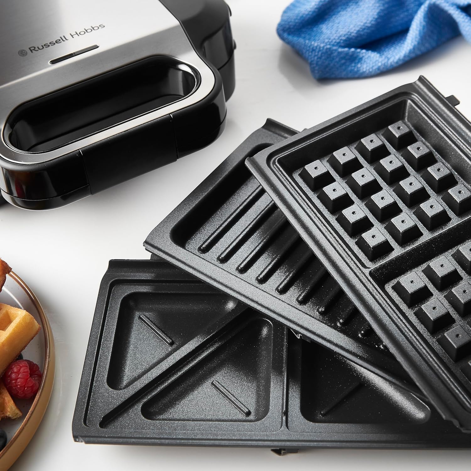 Russell Hobbs – Croque-Monsieur 3en1, plaques antiadhésives, extra profondes, 26810-56