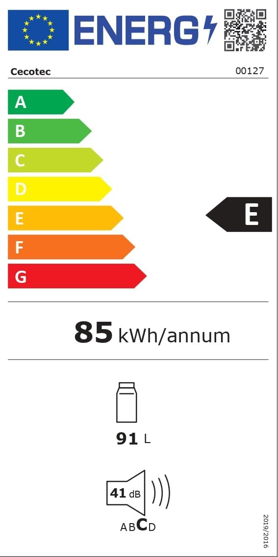 Cecotec - Bolero CoolMarket TT 90 - 90L - porte réversible, 5 niveaux, E TT90InoxE