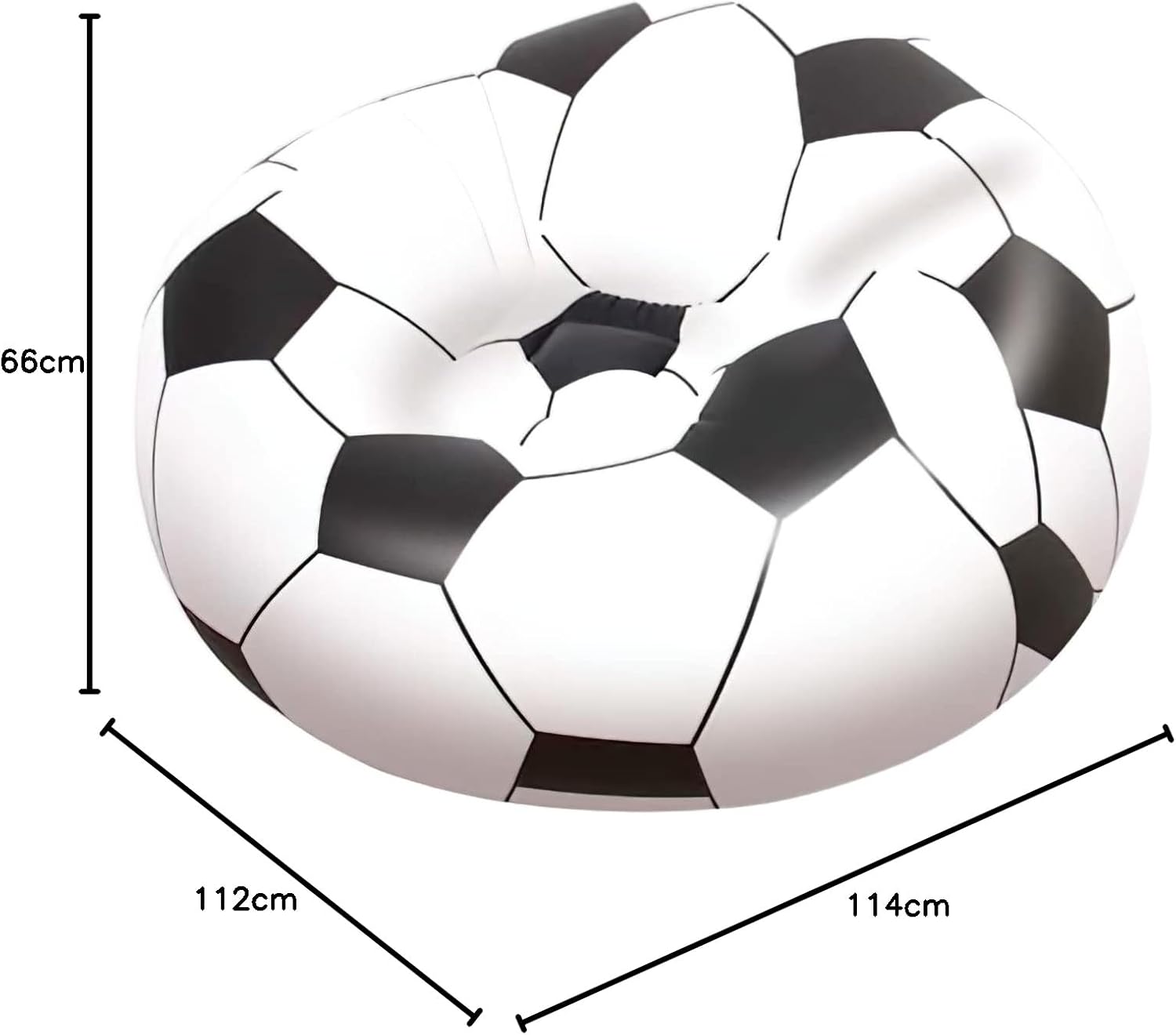 Bestway - fauteuil gonflable ballon foot - 114x112x66 cm - confortable - 75010