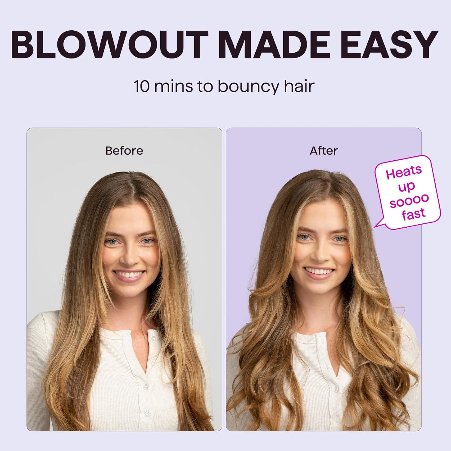 Wavytalk - Blowout Boost - 38mm - Brosse thermique ionique, 5 températures, double tension, prise EU