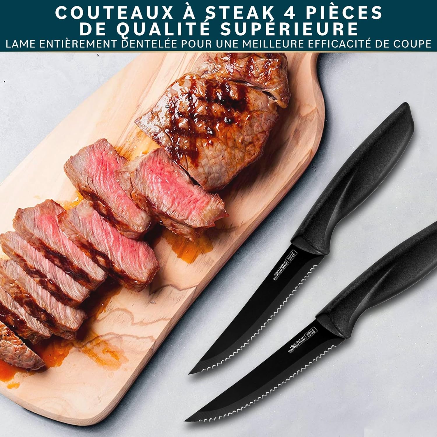 Home Hero - Cuisine Professionnel - set couteaux inox, aiguiseur inclus