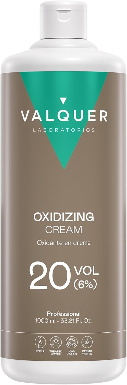 VALQUER - Eau Oxygénée 20 Volumes - 1L - crème oxydante 6%, vegan