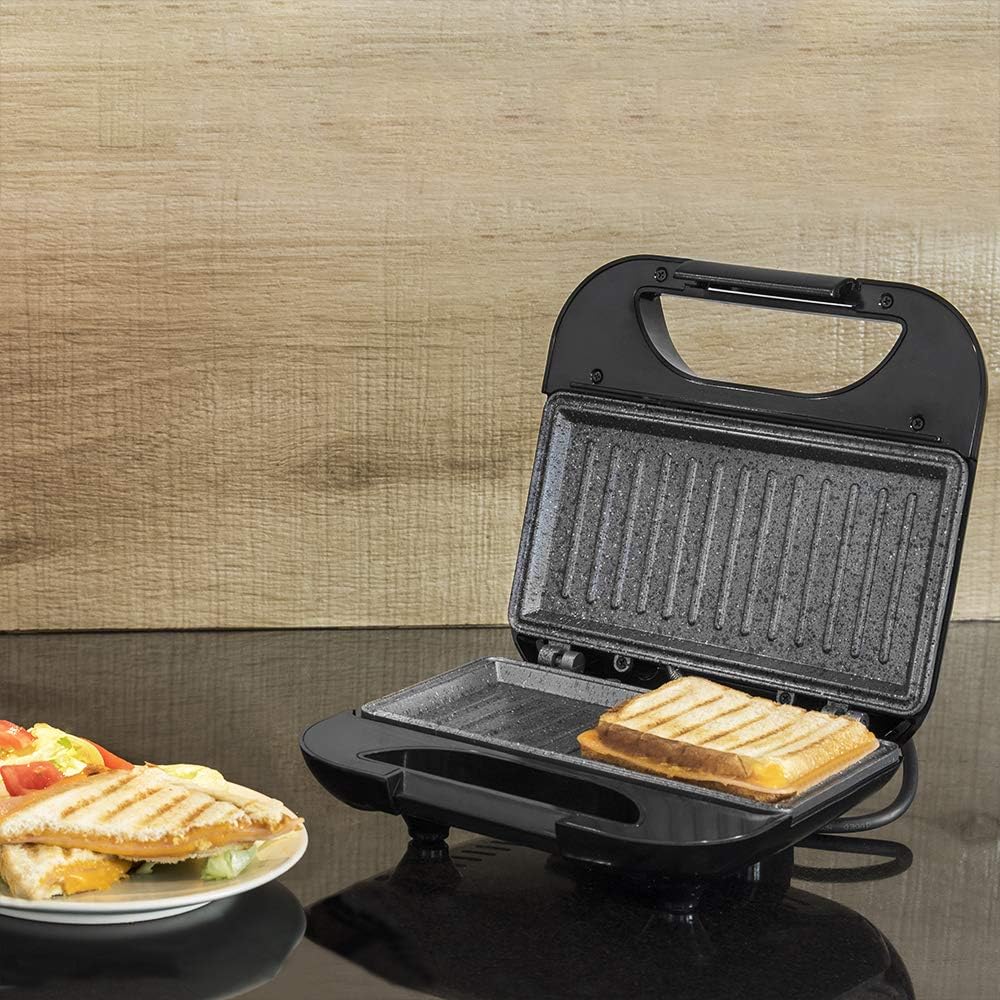 Cecotec - Rock'n Toast Sandwich Squared - 2 sandwiches - grill, antiadhésif, poignée froide, 750W