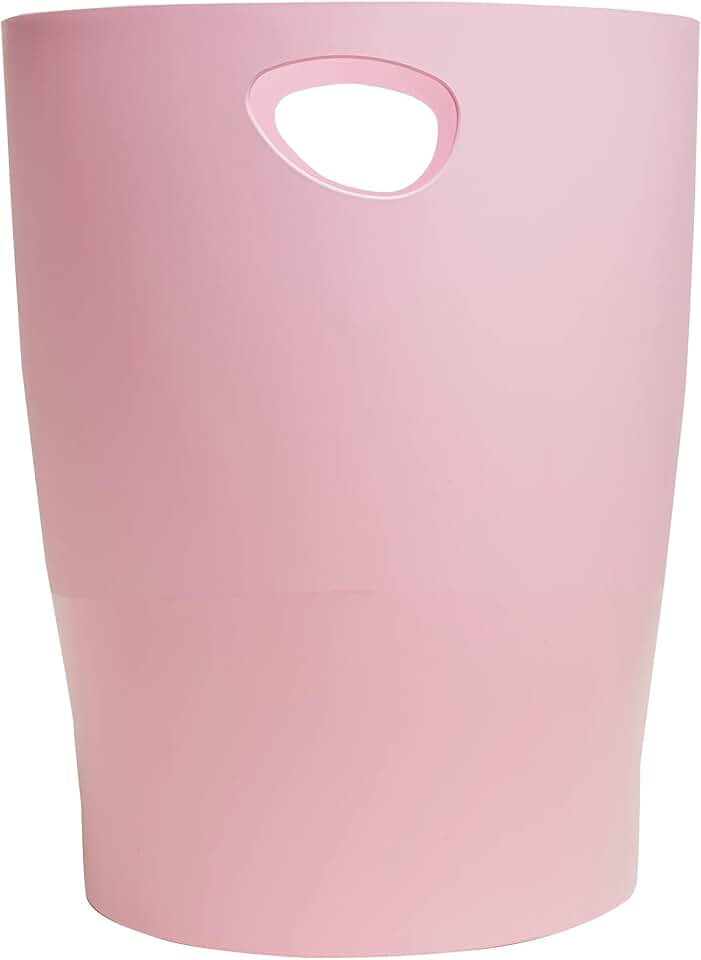 Exacompta - corbeille à papier Ecobin 15L - 26,3x26,3x33,5cm - poignées, rose - 45371D