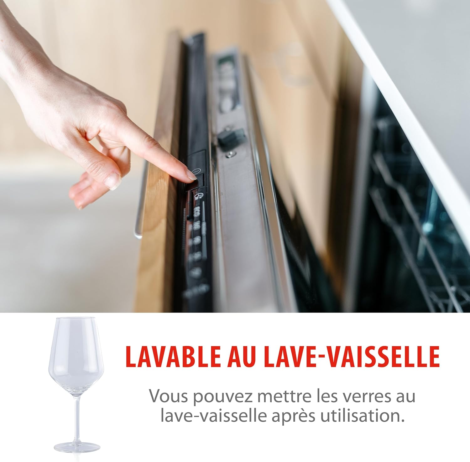 Alpina - verres à vin rouge - 53cl - lot de 6, lave-vaisselle, cadeau
