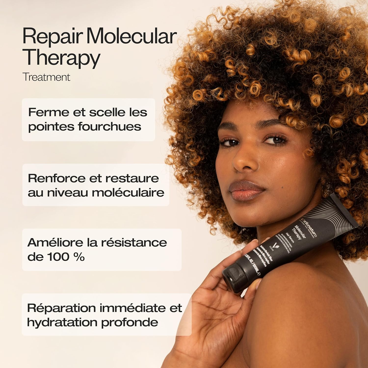 abril et nature - Molecular Therapy - 550ml - Shampooing, masque, sérum réparateurs pour cheveux abîmés
