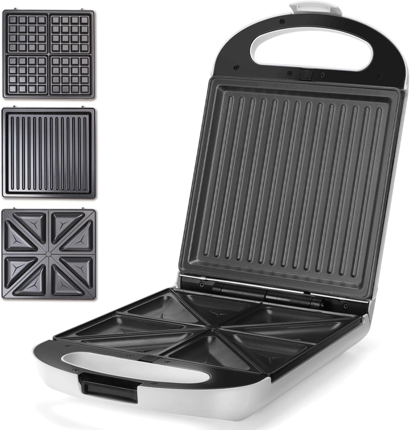 Taylor Swoden – Gaufrier 3-en-1 – 4 sandwichs – 1200W, plaques antiadhésives interchangeables