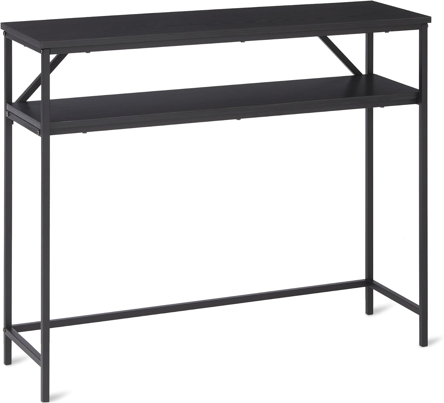 melyano Basics - Console rectangulaire avec étagère, acier, 100x30x80 cm