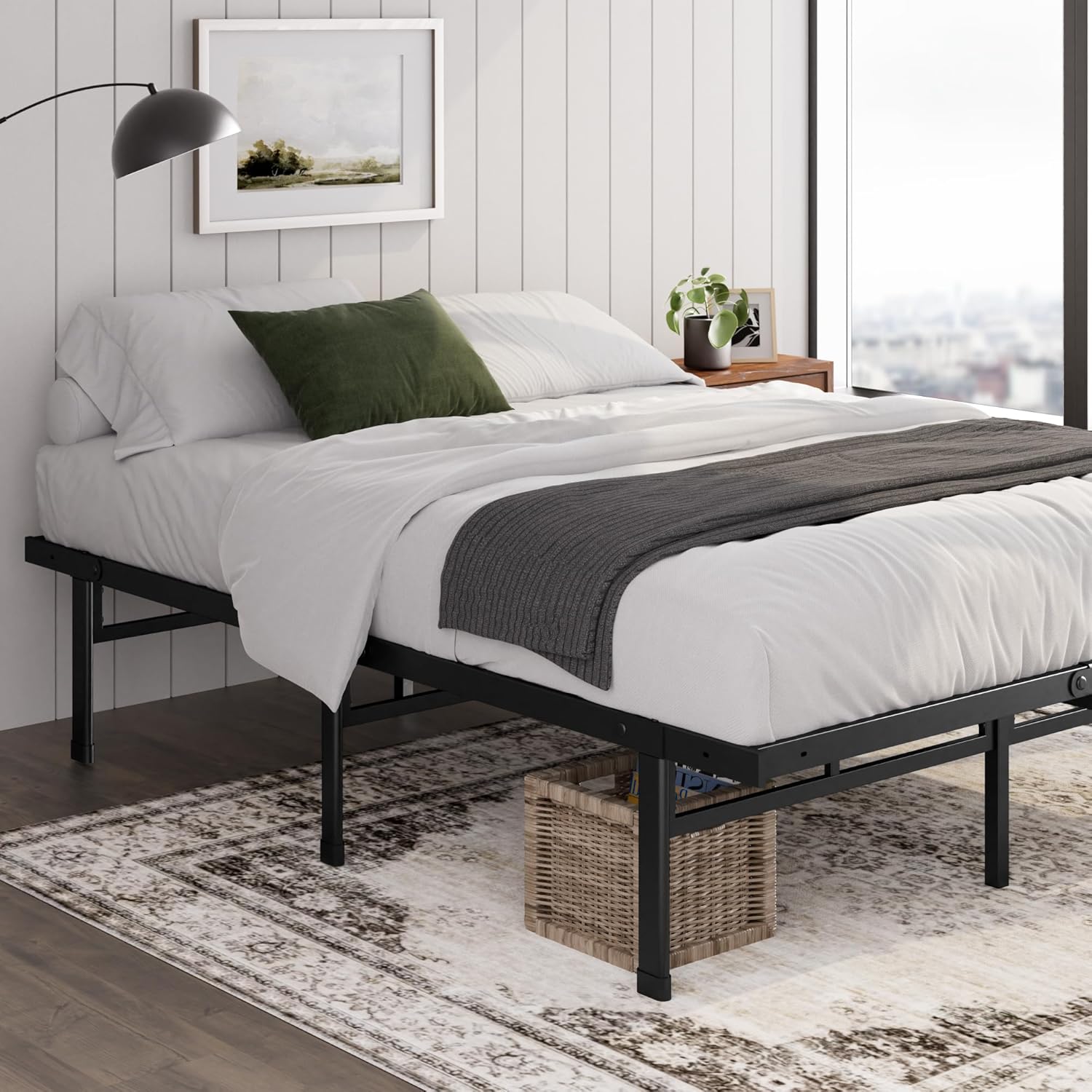 Zinus - Justin - 90x190 cm - lit métal rangement hauteur 36 cm