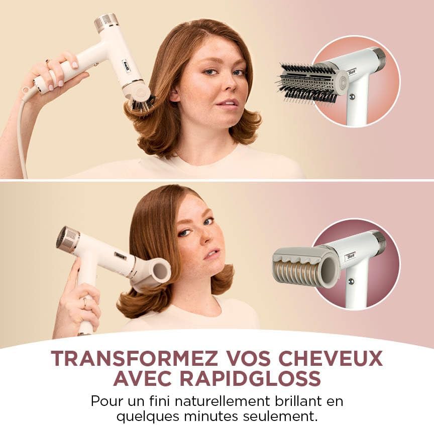 Shark - SpeedStyle RapidGloss - sèche-cheveux ionique, séchage rapide, tous cheveux, sans dommages thermiques
