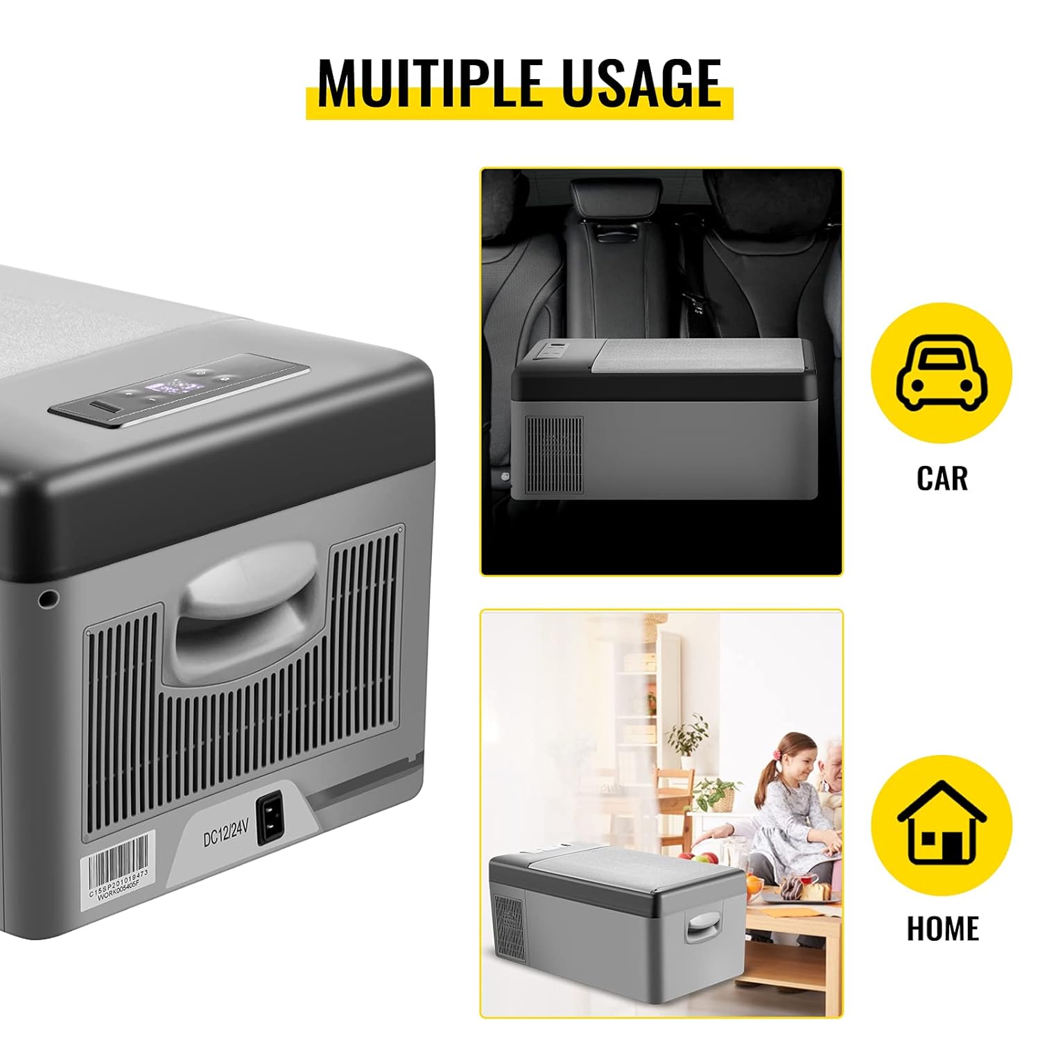 VEVOR - mini réfrigérateur portable 15L, 45W, -20~10°C, 598x320x260mm