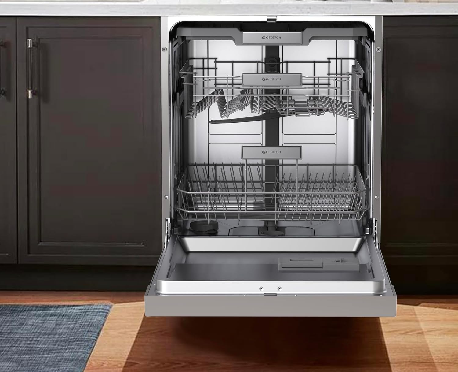 GEDTECH -15 couverts, inox, ultra silencieux, départ différé