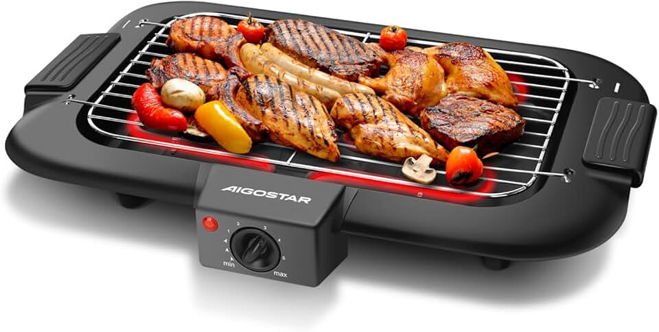 Aigostar - Tasty - 2000W - gril électrique compact sans fumée, démontable