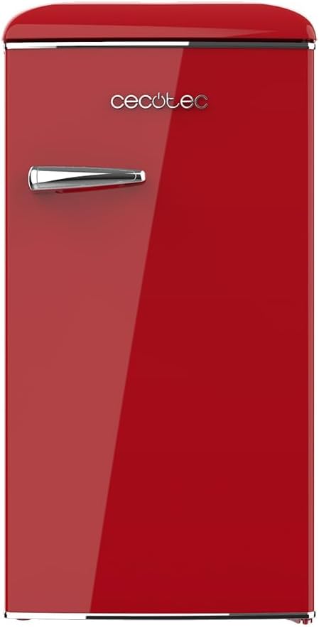 Cecotec - Bolero CoolMarket TT Origin 90 - 90L - Mini frigo rétro avec ICEBOX, LED, poignée chromée, ouvre-bouteilles